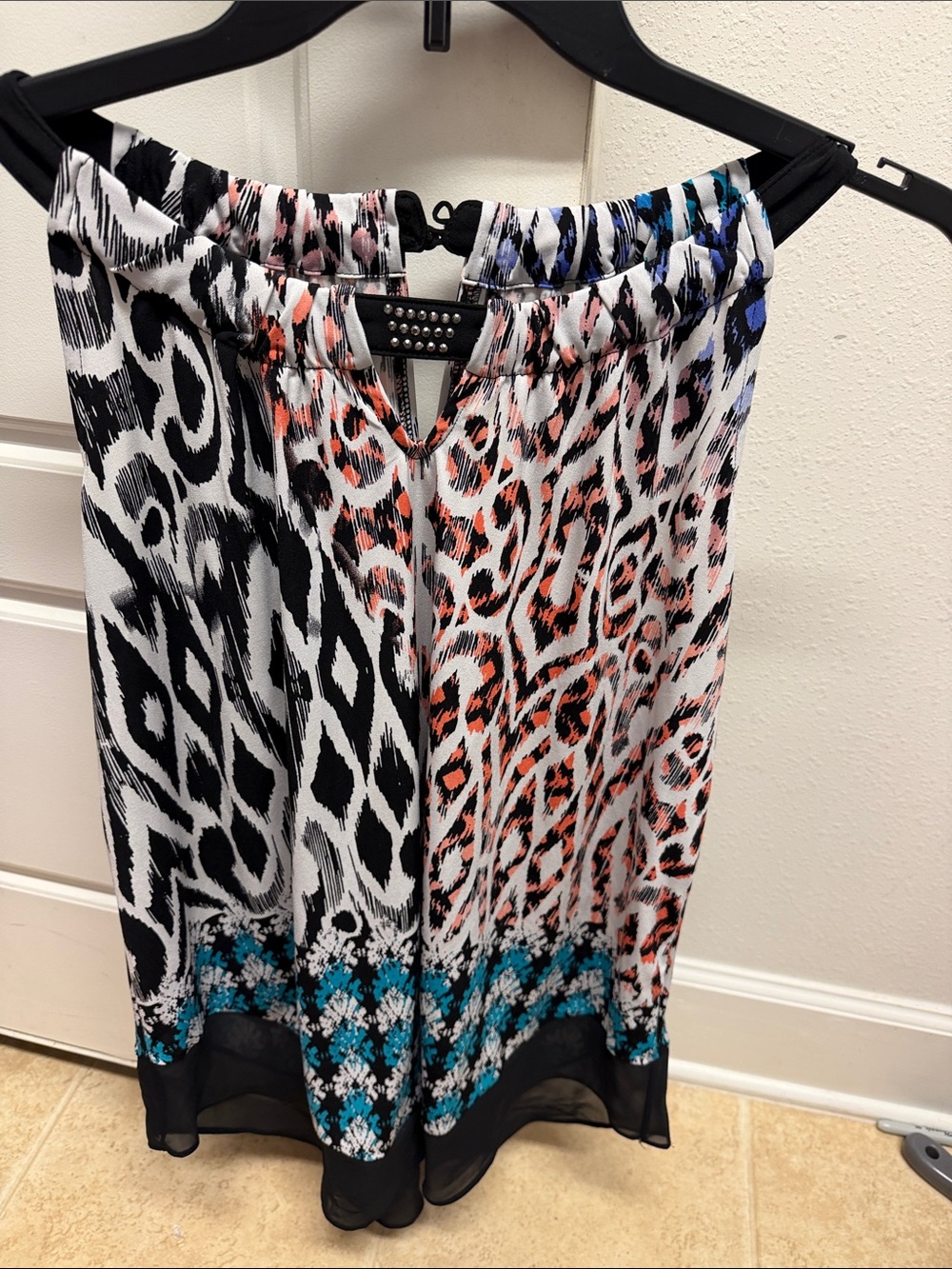 Style & Co. Multicolor Animal Print Sleeveless Blouse
